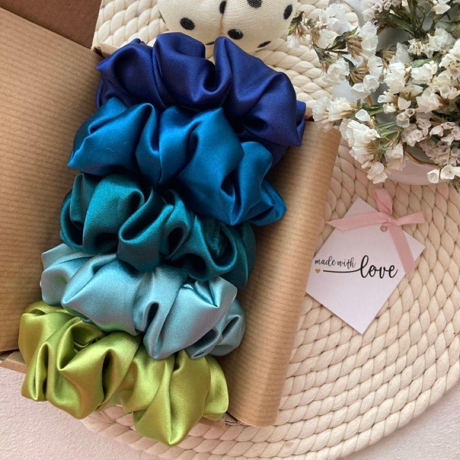 Satin scrunchies-OCEAN - Image 1