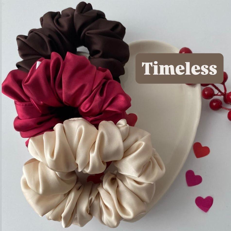 Satin scrunchies-SET OF 3 - Thumbnail 4